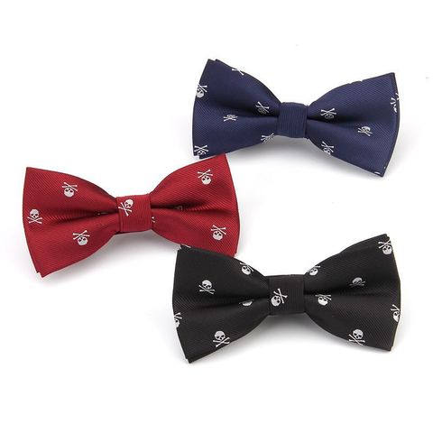 Free Shipping Brand New Men's Skull Bowtie Adjustable Bow Tie For Men Novelty Cravat Fashion Leisure Black Wine Red Gravata ► Photo 1/6