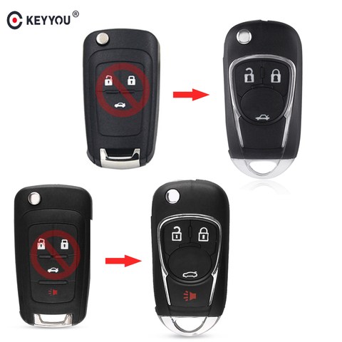 KEYYOU Modified Remote 2/4 Buttons Folding Flip Car Key Cover Shell Fob Case For Chevrolet Cruze Camaro Equinox Impala Malibu ► Photo 1/6