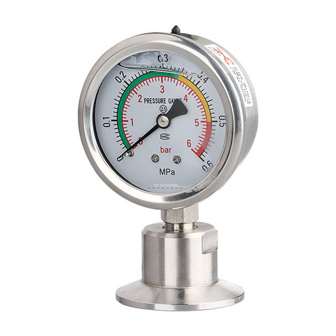 Manometer 1.5in. (50.5mm OD)Tri Clamp Membrane Pressure Gauge-SS304 Stainless Steel Diaphragm Gauge ► Photo 1/6