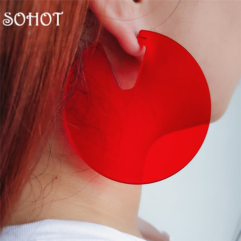 SOHOT New Cute Candy Colorful Hoop Earrings Wild Fashion Creative Summer Major Jewelry Accessories For Gypsy Femme Party Bijoux ► Photo 1/6