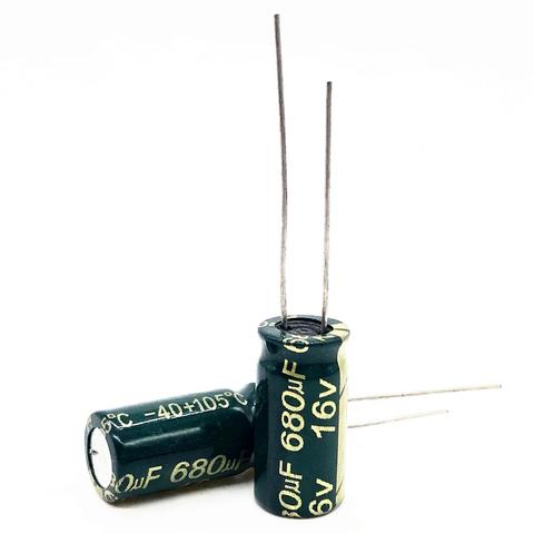 30pcs/lot 16V 680UF 8*12mm high frequency low impedance aluminum electrolytic capacitor 680uf 16v 20% ► Photo 1/1