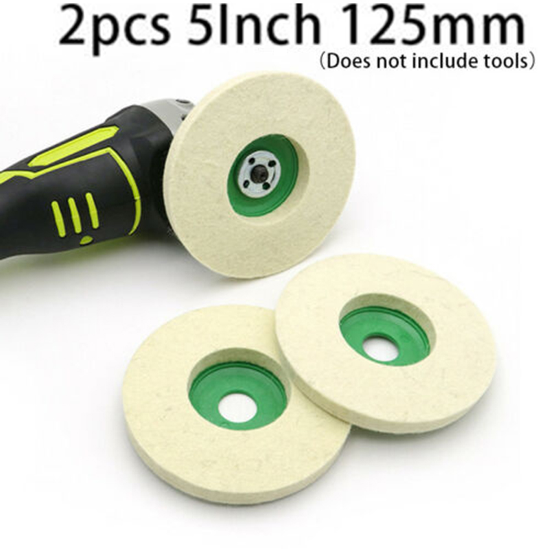 Buffing 125mm Polishing pads Cleaning Tool Polisher Glass Replacement Spare 2pcs Wool felt Wheel 12mm thickness Polishing Disc ► Photo 1/6