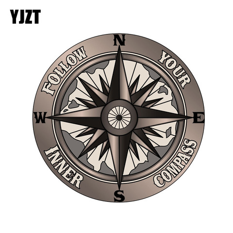 YJZT 13CM*13CM Funny Follow your inner compass PVC High Quality Car Sticker 11-00172 ► Photo 1/6