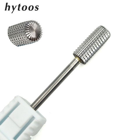 HYTOOS Two-way Tungsten Carbide Nail Drill Bit Barrel Cuticle Burr Bits For Manicure Electric Drill Accessories Gel Removal Tool ► Photo 1/6