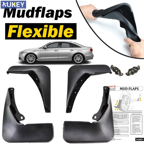 MOLDED MUD FLAPS ACCESSORIES FIT FOR AUDI A6 C7 2011-2015 MUD FLAP SPLASH GUARDS FRONT & REAR SEDAN AVANT QUATTRO 2012 2013 2014 ► Photo 1/6