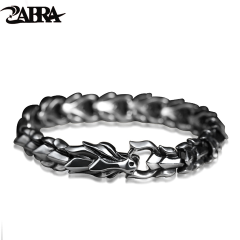 ZABRA 925 Sterling Silver Luxury Cool Dragon Bracelet for Men Vintage Steampunk Rock Biker Male Hand Jewelry Customize Length ► Photo 1/1