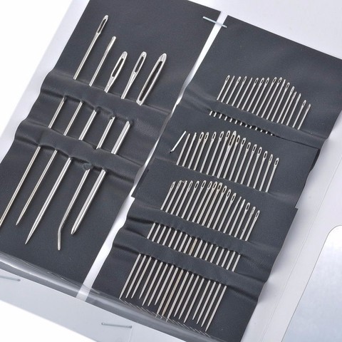 55Pcs/Set Stainless Steel Sewing Needles Set Hand Stitches Tools Household Different Sizes Sewing Accessories DIY Crafts Supply ► Photo 1/6