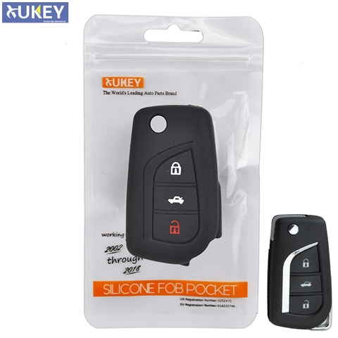 3 Button Silicone Car Remote Key Fob Shell Cover Case For Toyota Auris Corolla Avensis Verso Yaris Aygo Scion TC IM 2015 2016 ► Photo 1/6
