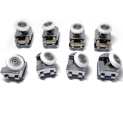 8 x Top Bottom Single Shower Rollers/Runners Replacements 23mm/25mm wheel diameter ► Photo 1/6