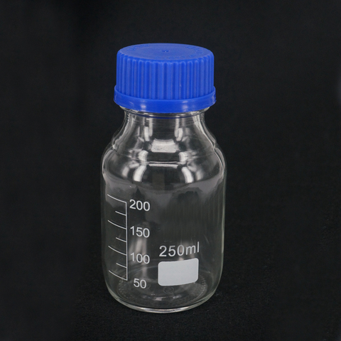 250ml  Graduated Round Glass Reagent Bottle Blue Screw Cap Screw On Cover  Graduation Sample Vials Plastic Lid ► Photo 1/6