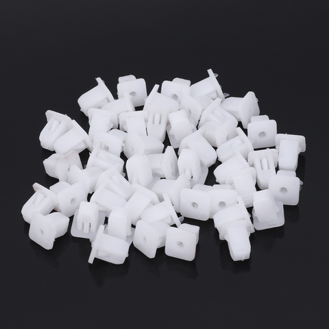 50 Pcs New White Square Car Body Plastic Push Pin Rivet Fasteners Trim Moulding Clip ► Photo 1/5
