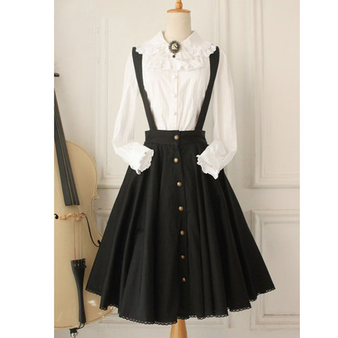 Custom Tailored ~ Vintage Women's Jumper Skirt Gothic A line Skater Skirt Plus Size Button Down Midi Skirt ► Photo 1/6