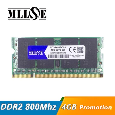 MLLSE memory ram DDR2 4gb 8gb 800 Mhz PC2-6400 sodimm laptop notebook , memoria ram ddr2 4gb 800Mhz pc2 6400, ddr 2 4gb ram ► Photo 1/5