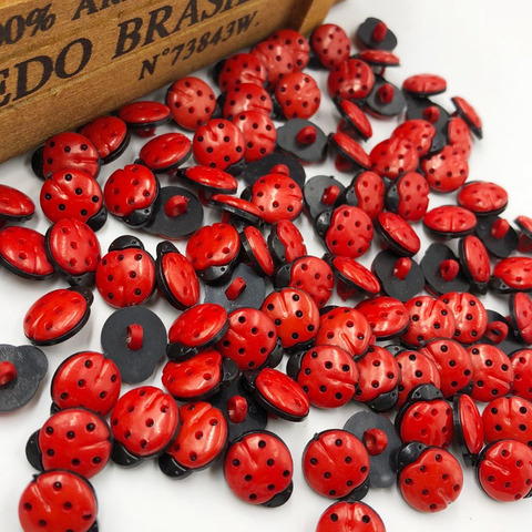 50/100Pcs  Plastic Ladybug Plastic Buttons Kid's Sewing Crafts PT64 ► Photo 1/1