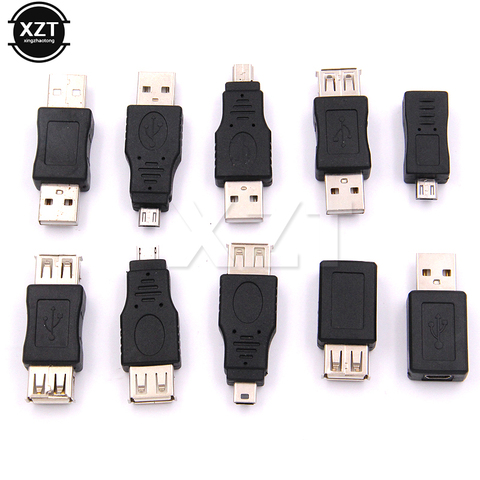 10Pcs OTG 5pin Mini USB Micro USB Adapter male to female Converter USB Gadgets inteligentes USB Male to USB Female Adapter SET ► Photo 1/6