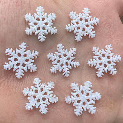 20pcs Snowflake Shape Flatback Embellishment Cabochon for DIY Crafts Jewelry Making Wedding Christmas Party Decoration 19mm ► Photo 1/6