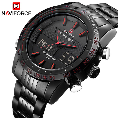 Luxury Brand NAVIFORCE Men Fashion Sport Watches Men's Quartz Digital Analog Clock Man Full Steel Wrist Watch relogio masculino ► Photo 1/6