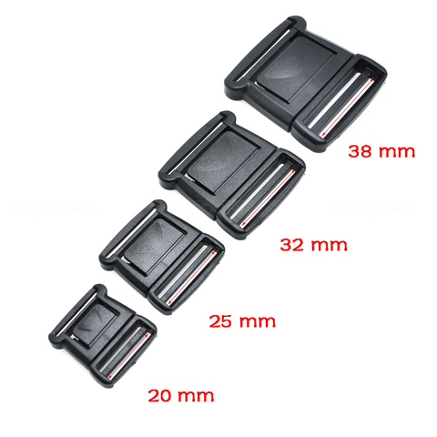 20 25 32 38 mm Plasit Center Release Buckle Black for Outdoor Sports Bags Students Bags Luggage buckle travel buckle accessories ► Photo 1/6