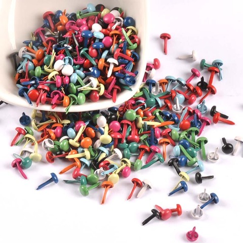 100PCs Mixed Pastel Round Brads Scrapbooking Embellishment Fastener Brads Metal Crafts For shoes Decoration 5X10mm CP1114 ► Photo 1/6