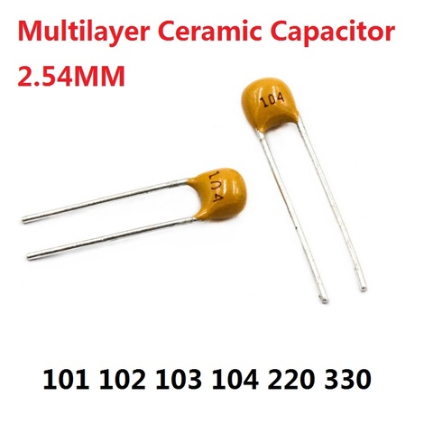 50PC Monolithic Capacitor 101 102 103 104 105 220 330 50V 100PF 1NF 10NF 0.1UF 22/33P 100nf momo /NF 22PF 33PF 2.54mm Multilayer ► Photo 1/1