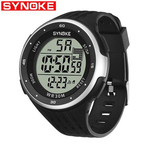 SYNOKE Men Sports Digital Watches LED Display Water Resistant Electronic Wrist Watch Sportwatch Wristwatches Montre Homme ► Photo 1/6