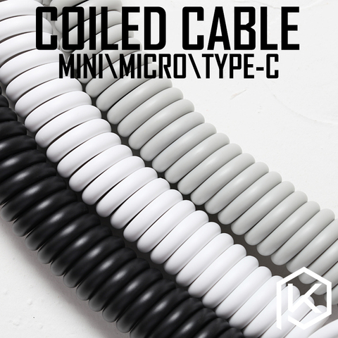 coiled Cable wire Mechanical Keyboard GH60 USB cable mini micro type c USB port for kit DIY poker 2 xd64 xd75 xd96 mobile phone ► Photo 1/6