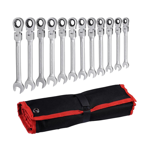 A Set Of Keys For Car Repair Adjustable Combination Gear Nut Wrench With Ratchet Box End Open Spanner Auto Repair Hand Tools Set ► Photo 1/5