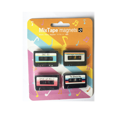 4pcs Turntable Fridge Magnet Disk Disc Cassette Tape Refrigerator Magnetic Message Sticker Bulletin Board Funny Children Toy ► Photo 1/6