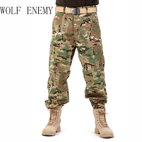 Men Camouflage Pants Military Combat Cargo Pants Swat Outdoors Male Tactical Camo Climbing Camping Pants XS-XXL Plus Size ► Photo 1/4