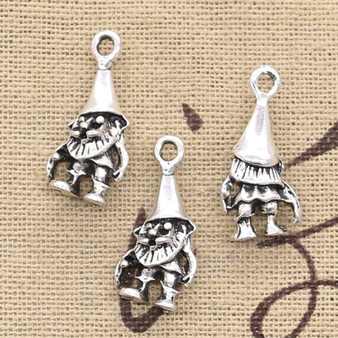 12pcs Charms Christmas Santa Claus 28x11x7mm Antique Silver Color Pendants Making DIY Handmade Tibetan Silver Color Jewelry ► Photo 1/1