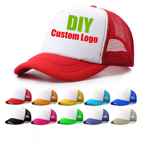 1 Piece Custom Logo Mesh Hats Men's Trucker Hat Cheap Adult Adjustable Polyester Baseball Caps Women Snapback Hat Free Design ► Photo 1/6