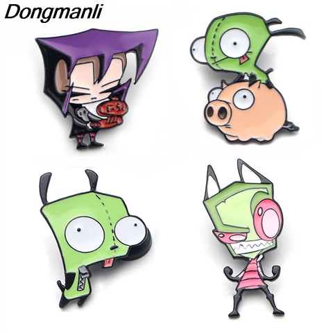 P3835 Dongmanli Funny Alien Metal Enamel Brooches and Pins Collection Lapel Pin Backpack Badge Collar Jewelry ► Photo 1/6
