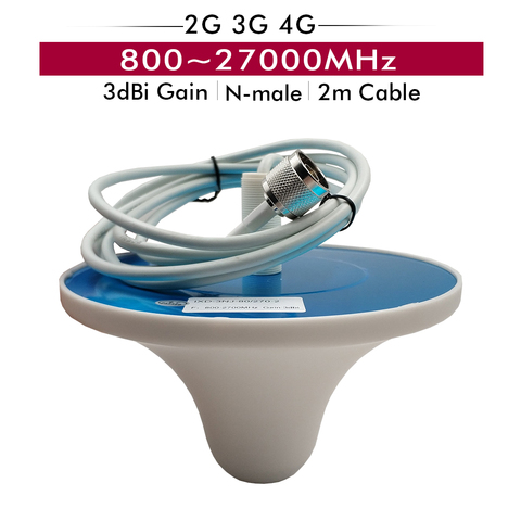 800-2700 MHz 3dBi Gain Indoor Omni Ceiling Antenna with N-male Connector 2 Meter Cable for 2G/3G/ 4G Cell Phone Signal Repeater ► Photo 1/5