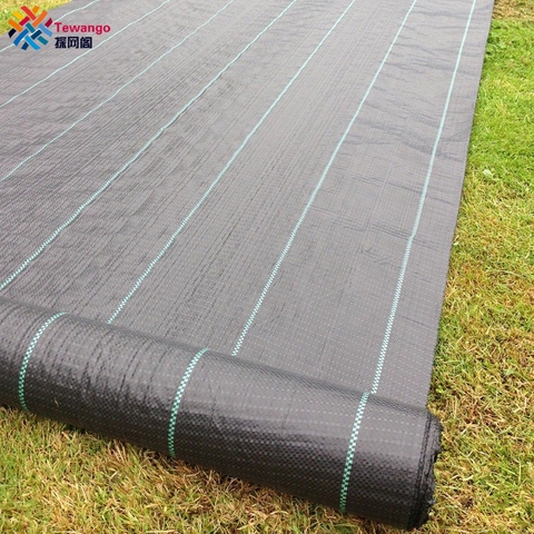 Tewango 100gsm Heavy Duty Lined Weed Control Fabric Landscaping Ground Cover Membrane 2x5M/1x10M ► Photo 1/4