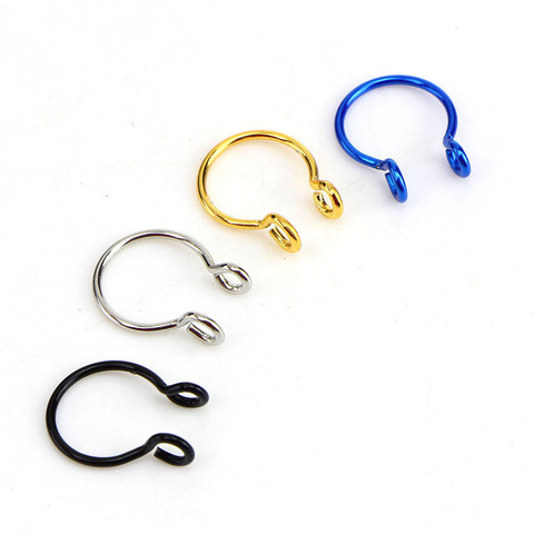 Price history & Review on Stainless Steel Nose Piercing U Shaped Fake Nose Hoop Septum Tragus Piercing Nipple Piercing Jewelry Bijoux Sieraden | AliExpress Seller - faitolagijewelry Store |