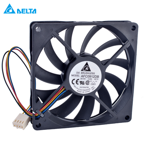 AFC0912DB  90mm fan 9015 90x90x15mm 12V 0.45A Double ball bearing 4 wire 4pin PWM computer CPU cooler thin cooling fan ► Photo 1/6