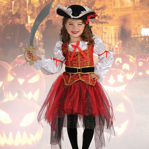 New Halloween Christmas Gift Pirate Costumes Girls Party Cosplay Costume for Children Kids Clothes Performance Kindergarten ► Photo 1/6