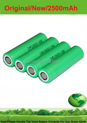 Free shipping!! 10PCS/LOT 3.6V INR18650-25R 18650 2500mAh Continuous 20A Li-ion battery for Samsung ► Photo 1/3