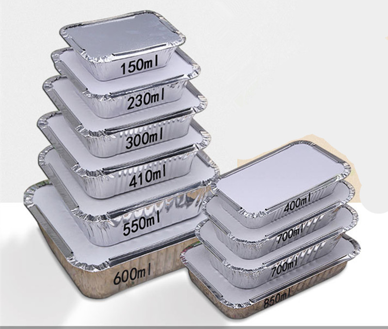 10pcs Disposable BBQ Aluminum Foil Pans Food Containers With Aluminum Lids/  Without Lid Lunch Box Grill Catch Tray Cook Supplies - AliExpress