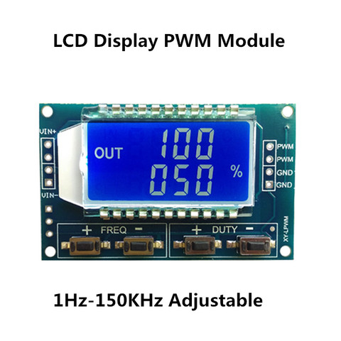 Signal Generator PWM Pulse Frequency Duty Cycle Adjustable Module LCD Display 3.3V-30V 1Hz-150Khz PWM Board Module ► Photo 1/4
