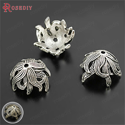 (28463)20PCS 15MM,height 10MM Antique Style Zinc Alloy Bead Caps Diy Jewelry Findings Accessories Wholesale ► Photo 1/4