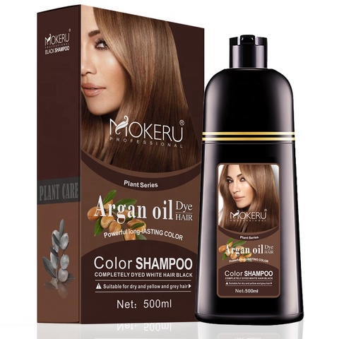 Mokeru Natural Brown Hair Color Permanent Hair Coloring Shampoo Long Lasting Hair Dye Shampoo For Women Professional Hair Dyes ► Photo 1/6