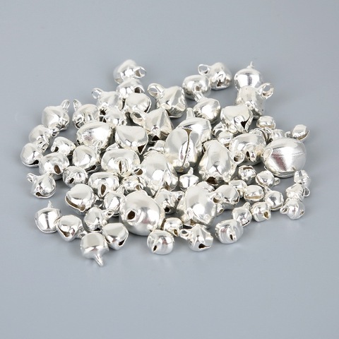 50-300Pcs/lot Loose Silver Beads Iron Jingle Bells For Festival Party Supplies Christmas Decoration Gift DIY Craft Accessories ► Photo 1/6