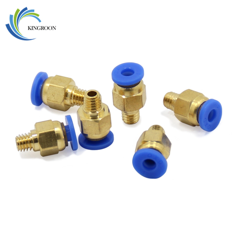 10pcs PC4-M6 Pneumatic Connectors Brass Part For MK8 OD 4mm 2mm Tube Filament M6 Feed Fitting Coupler 3D Printers Parts ► Photo 1/6