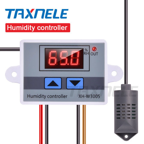 XH-W3005 Digital Humidity Controller 220V 12V 24V Hygrometer Humidity Control Switch 0~99%RH W3005 Hygrostat Humidity sensor ► Photo 1/6