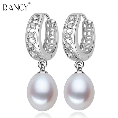 Real Pearl hoop Earrings, Natural Freshwater black pearl earrings 925 sterling silver pearl earrings gray pearl earrings jewelry ► Photo 1/6