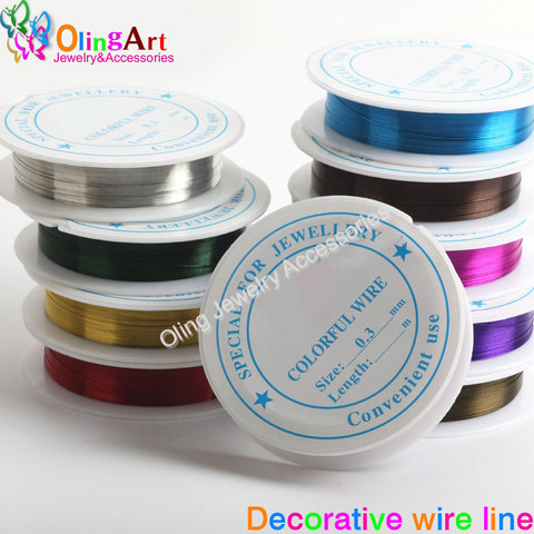 OlingArt 0.3MM 20M/Roll Wire line mixed multicolor plated Beaded Crafts Wire DIY Accessories choker necklace jewelry making ► Photo 1/4
