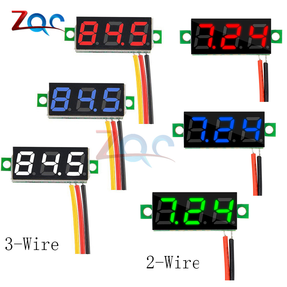 0.28" LED DC 0-100V 3 Wires Digital Voltmeter Display Voltage Panel Meter 