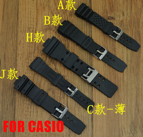 Waterproof Silicone Rubber Watch Strap Buckle 12mm/14mm/16mm/18mm/20mm/22mm Watchband For casio For DW Black Sports Straps ► Photo 1/6