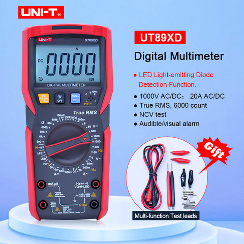 UNI-T UT89XD TRMS digital multimeter tester ac dc Voltmeter Ammeter Capacitance Frequency Resistance tester with LED testing ► Photo 1/6